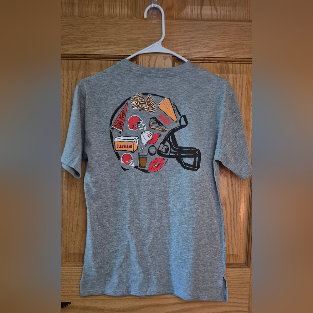 NFL Cleveland Browns Women's Small Gray SS Team Apparel Shirt NWOT
